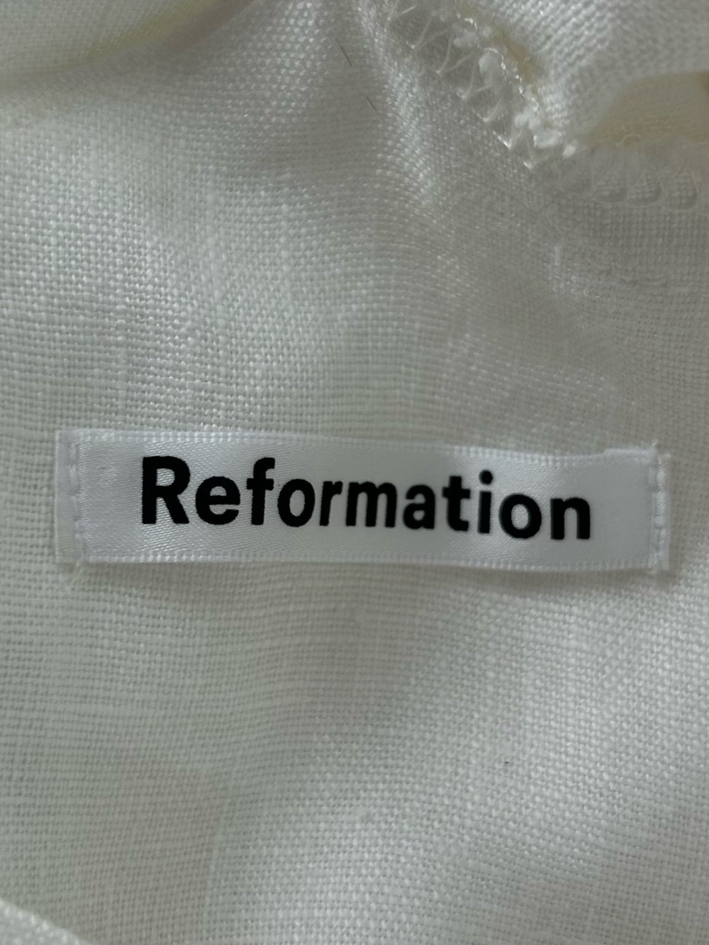 Reformation Linen Ivory Puff-Sleeve Midi Dress - Picture 5 of 5